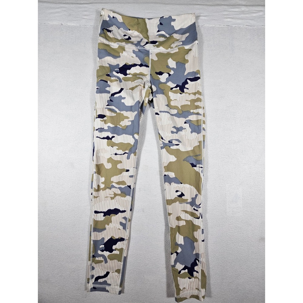 Mono B Womens Camo Stripe High Waist Active Leggings Blue Green APH2237‎